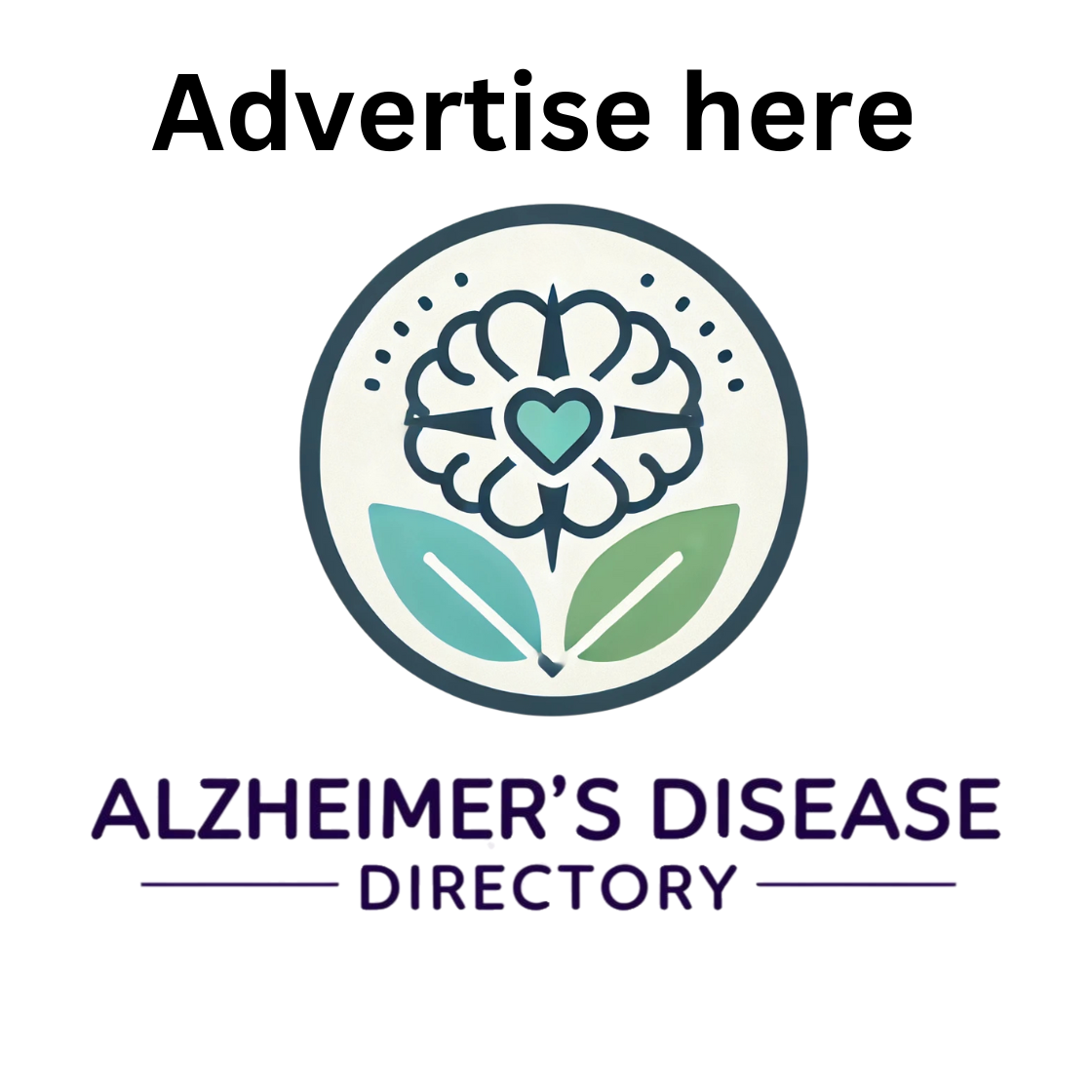 This is a square advertising logo for Alzheimer's Disease Directory